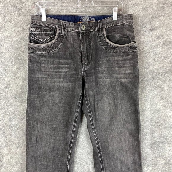 Vintage Brass Slim Straight Jeans 32x32 Men's Denim Gray Adults Zipper Fly - Picture 2 of 10